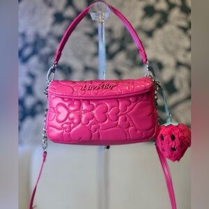 Betsey Johnson Fuchsia Heart Crossbody Bag NWT